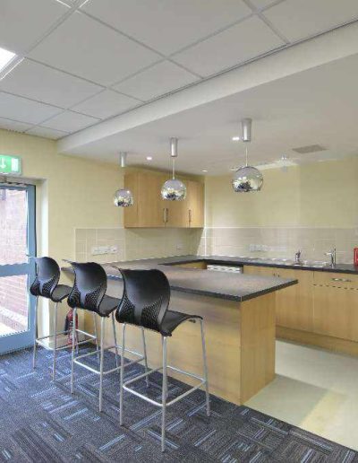 Kitchen area in the day care centre - flooring project by Paynters Contract Flooring.