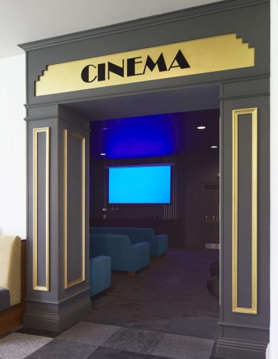 Cinema entrance at the Storthes Hall – Huddersfield University