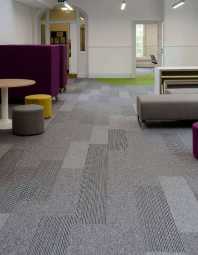 Grey Carpet Installation. Finished Project by Paynters Contract Flooring.