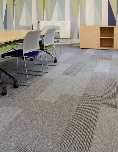 Student Space Floor Installation at the Storthes Hall – Huddersfield University. Completed by Paynters Contract Flooring